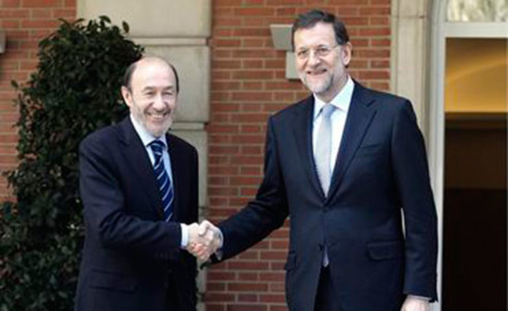 Rubalcaba e Rajoy na Moncloa 