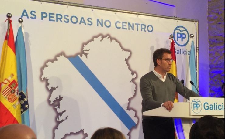 Feijóo no Comité de Dirección do PP no que anunciou que repetirá como candidato á Xunta / Diego Gago