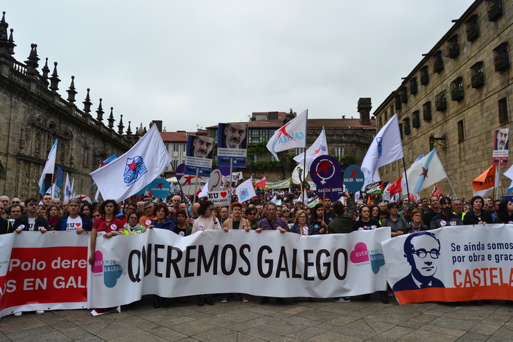 Manifestación de Queremos Galego, impulsada pola Mesa pola Normalización Lingüística 