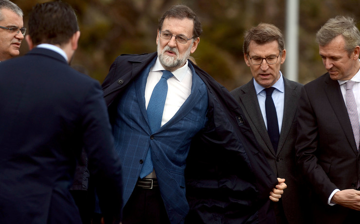 Rajoy, Feijóo e Alfonso Rueda en Rande 