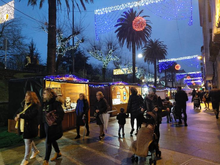 O Mercado de Nadal de Santiago de Compostela, na rúa Carreira do Conde 