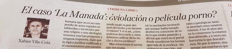 Artigo de Xabier Vila-Coia en 'El Correo Gallego'. 