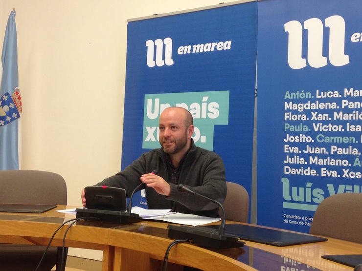 Luís Villares, portavoz de En Marea, en rolda de prensa 13 de marzo 