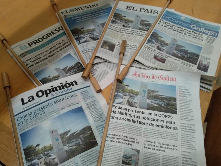 As portadas dos medios de comunicación de Galicia mercadas por Endesa 