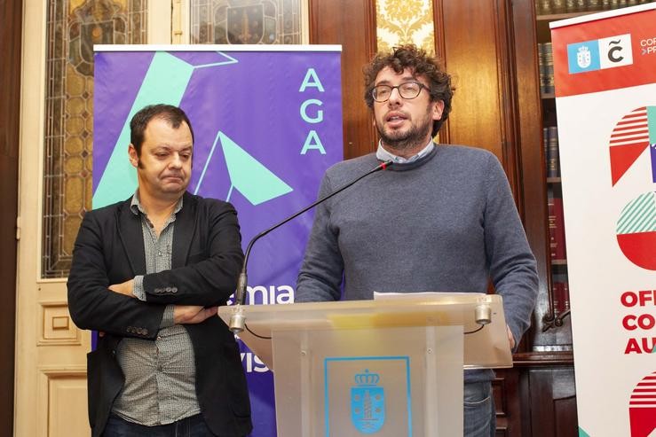 Concelleiro José Manuel Sande e Carlos Ares, Academia Galega Audiovisual. CONCELLO DA CoruÑA