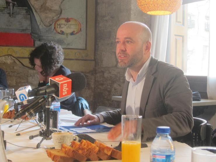 O portavoz de En Marea, Luís Villares, nun almorzo informativo. EUROPA PRESS - Arquivo / Europa Press