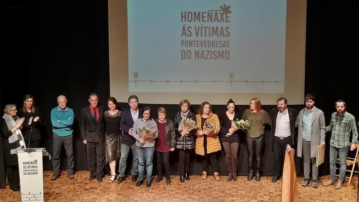 Pontevedra lembra a sete veciños vítimas do nazismo cunha homenaxe a travé. REMITIDA / Europa Press