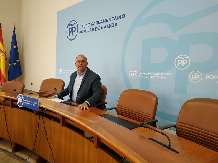 Miguel Tellado na rolda de prensa deste luns.. PEDRO DAVILA-EUROPA PRESS 