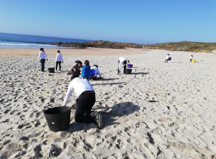 Programa de voluntariado ambiental de Abanca na praia de Doniños.. ABANCA 