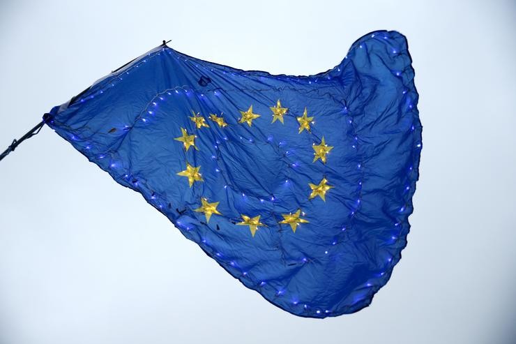 Bandeira da Unión Europea (UE). Hollie Adams/PA Wire/dpa
