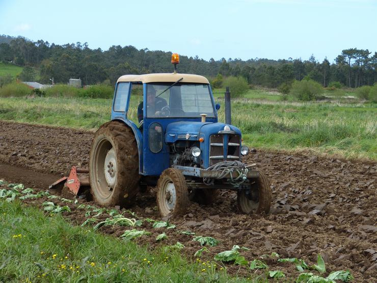 Tractor sementa patacas no municipio coruñés de Coristanco. EP/REMITIDO - Arquivo
