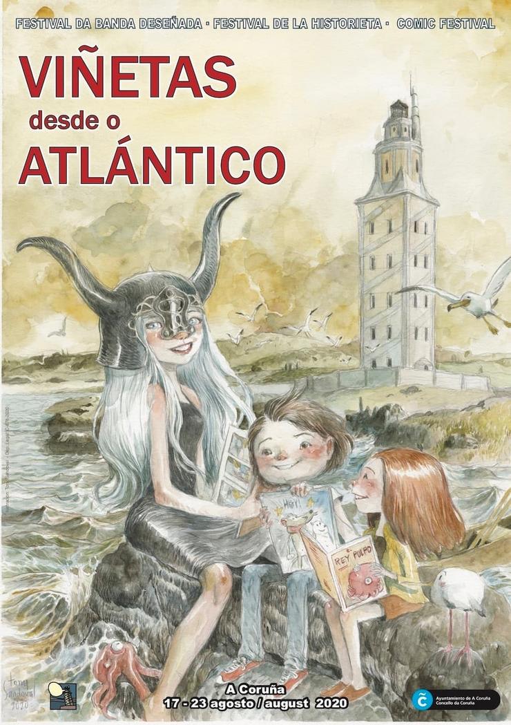 Cartel da edición de 2020 de Viñetas desde ou Atlántico. VIÑETAS DESDE Ou ATLÁNTICO 