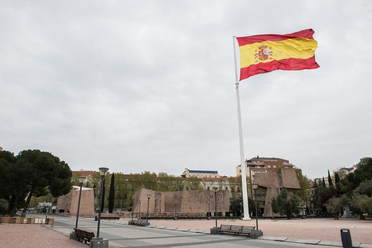 Bandeira de España na Praza de Colón. Joaquin Corchero - Europa Press - Arquivo