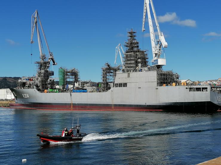 Buque loxístico que Navantia Ferrol constrúe para a Armada de Australia. / Europa Press