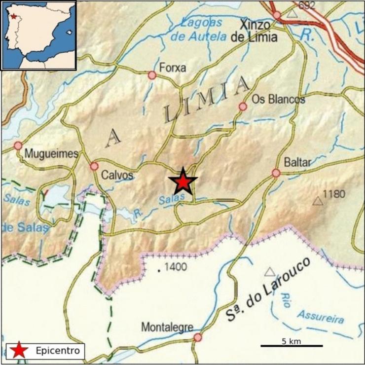 Sismo de 3,1 de magnitude con epicentro no concello ourensán de Calvos de Randín 