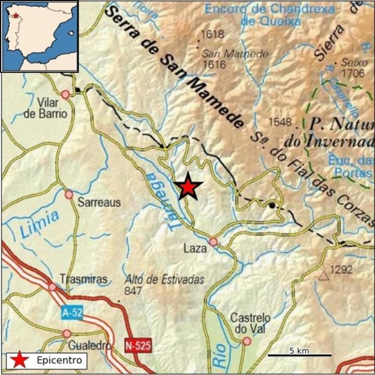 Mapa da zona de Laza 