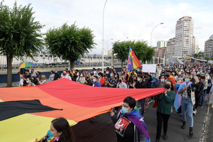 Concentración contra agresións LGTBfóbicas e en defensa de Samuel na Coruña. M. Dylan - Europa Press / Europa Press