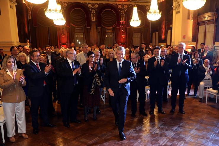 O presidente da Xunta, Alfonso Rueda, durante a súa participación na celebración do 170 aniversario do Club Español e do 15 aniversario de Ospaña, en Buenos Aires. XUNTA 