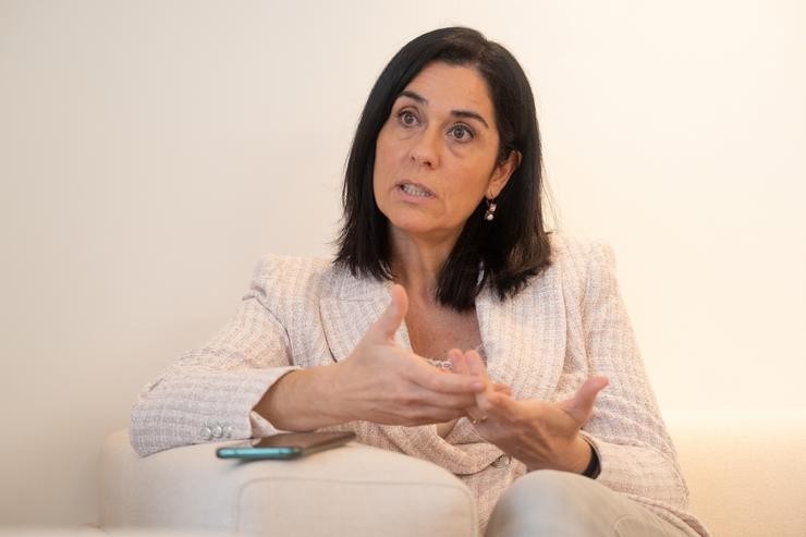 A secretaria xeral do PP galego, Paula Prado, durante unha entrevista para Europa Press 