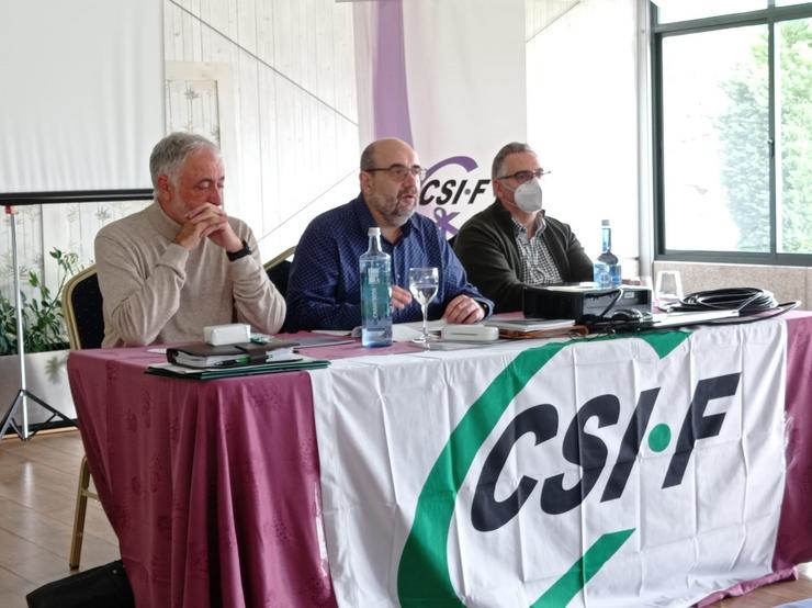 Unha rolda de prensa de CSIF en Pontevedra./ CSIF