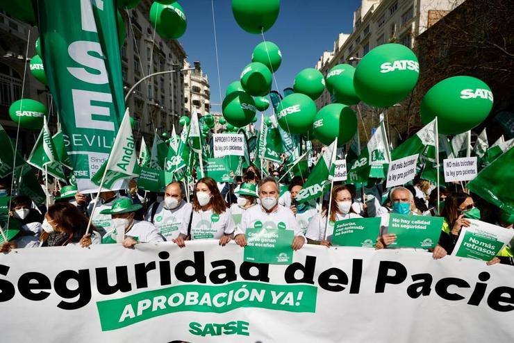 SATSE protesta ante o Congreso dos Deputados (Madrid) 