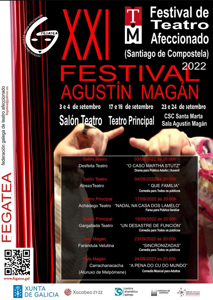 Programa do XXI Festival de Teatro Afeccionado Agustín Magán. FEGATEA 