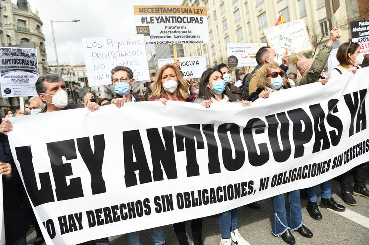 Arquivo - Protesta reclamando unha 'lei antiocupas'. Fernando Sánchez - Europa Press - Arquivo 