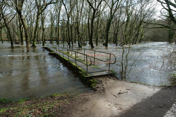 Inundacións provocadas polo desbordamento do río Tambre./ César Arxina - Europa Press  / Europa Press