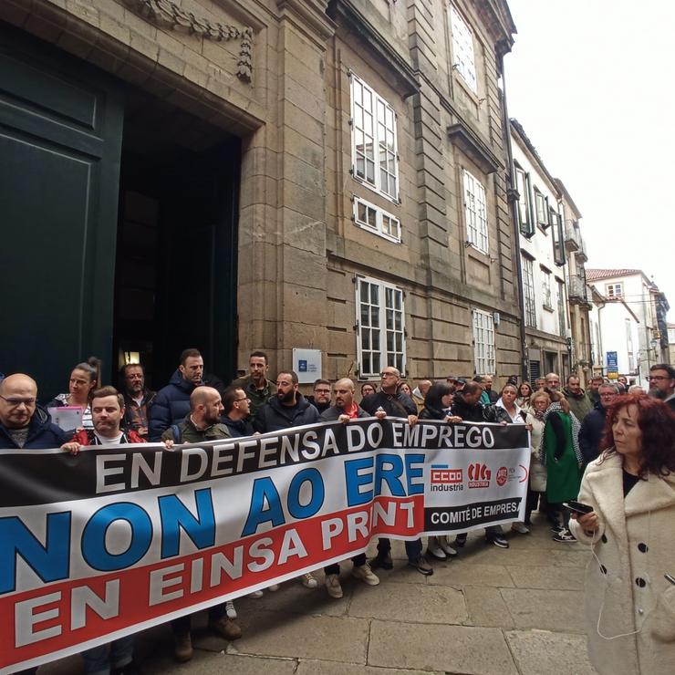 Protesta de Einsa Print ante o Consello Galego de Relacións Laborais / Arquivo