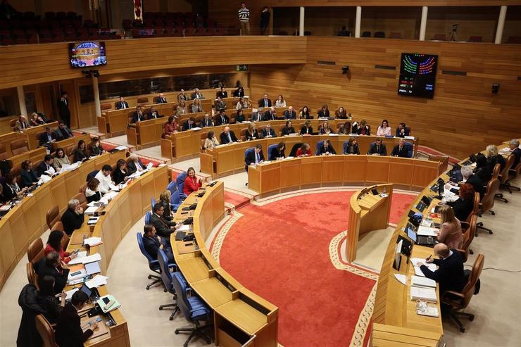 Imaxe dunha votación no Parlamento de Galicia 