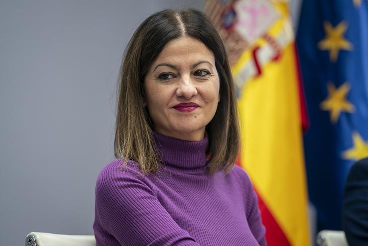 A ministra de Mocidade e Infancia, Sira Rego, participa en coloquio sobre menores, na sede do ministerio, a 18 de decembro de 2023, en Madrid 
