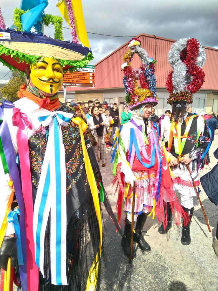Mázcaras no desfile do Martes de Entroido (2019). Foto: XMF
