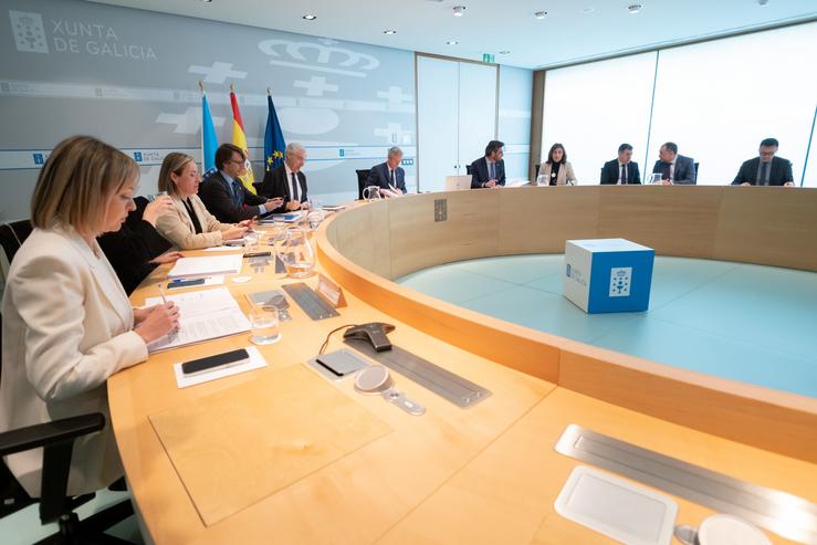 O titular do Goberno galego, Alfonso Rueda Valenzuela, preside a reunión do Consello da Xunta 