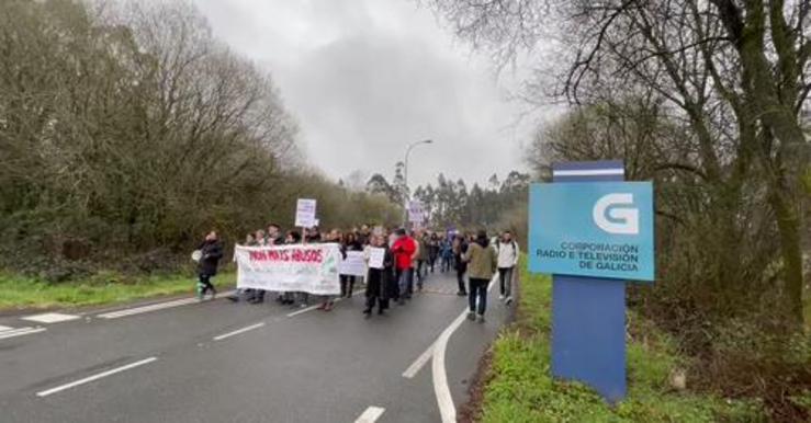 Protesta dos traballadores e traballadoras da CRTVG 