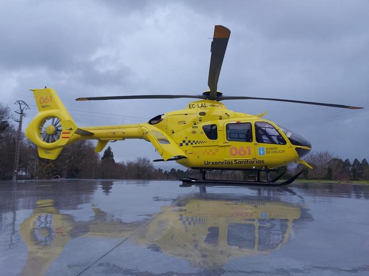 Helicóptero medicalizado do 061 con base en Santiago / Europa Press / Europa Press