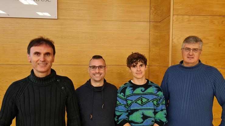 Os investigadores Jorge Mira, Luís F.Seoane, Martín Saavedra e Alberto P.Muñuzuri da USC e o CSIC. USC 