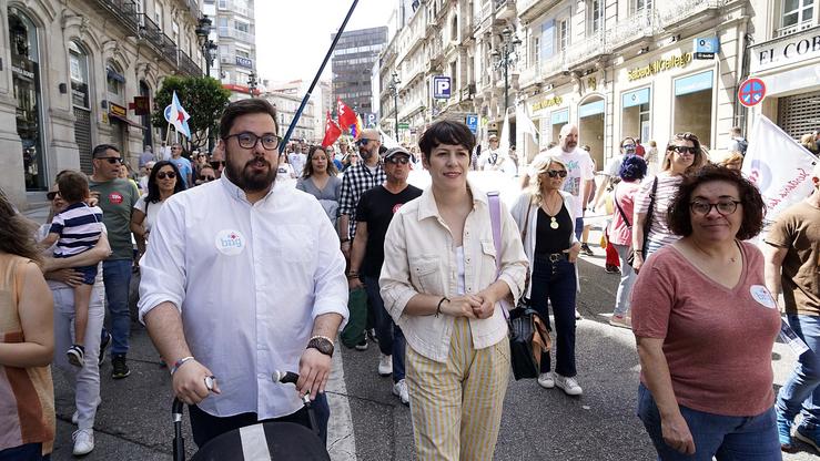 A portavoz nacional do BNG, Ana Pontón, participa na manifestación da CIG do Primeiro de Maio. JAVIER VÁZQUEZ