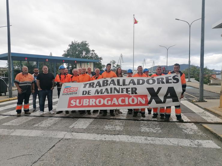 Manifestación de traballadores fronte a entrada de Navantia Ferrol / EP - Arquivo