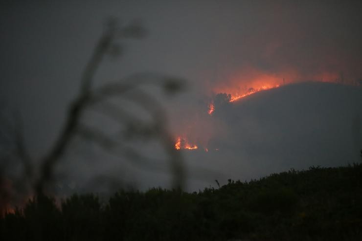 Un incendio forestal en Lugo 