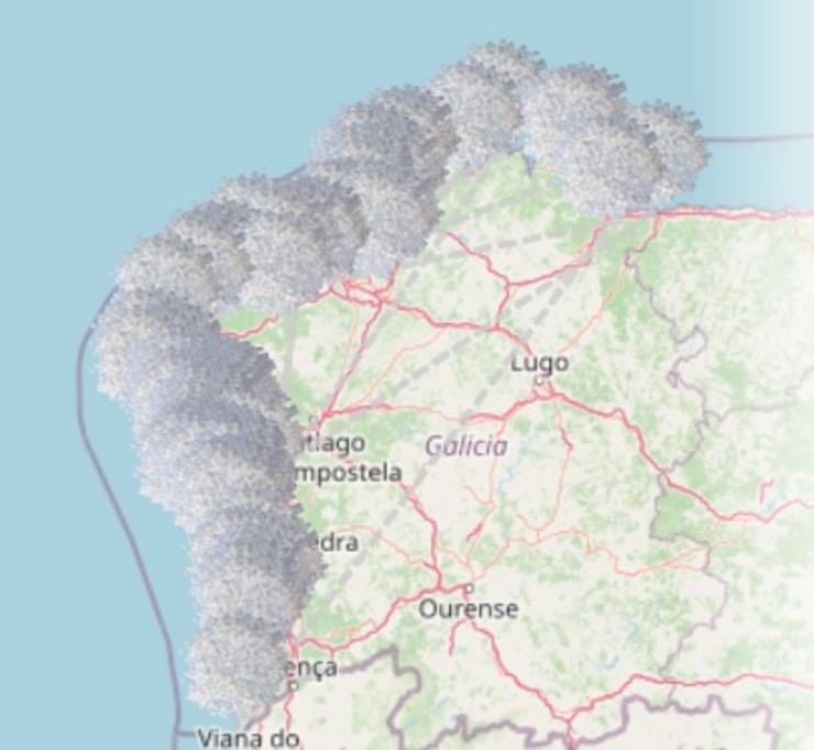 Mapa dos pélets en Galicia 