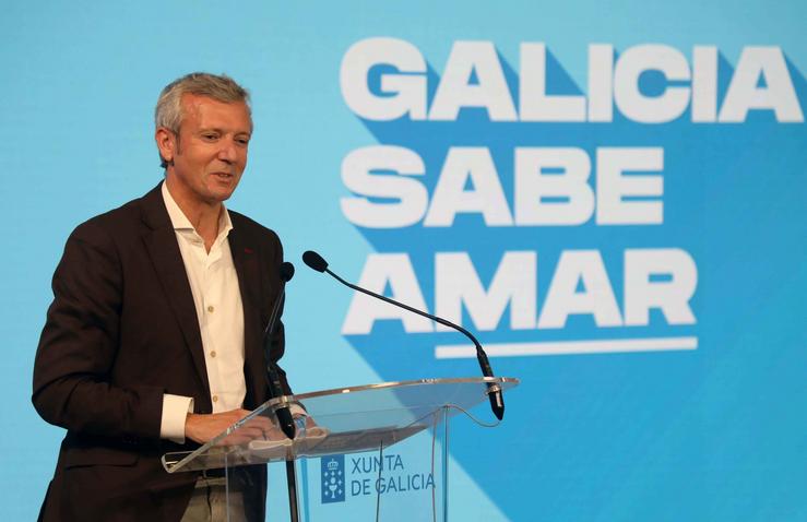 Rueda durante a presentación da campaña Galicia sabe AMAR 