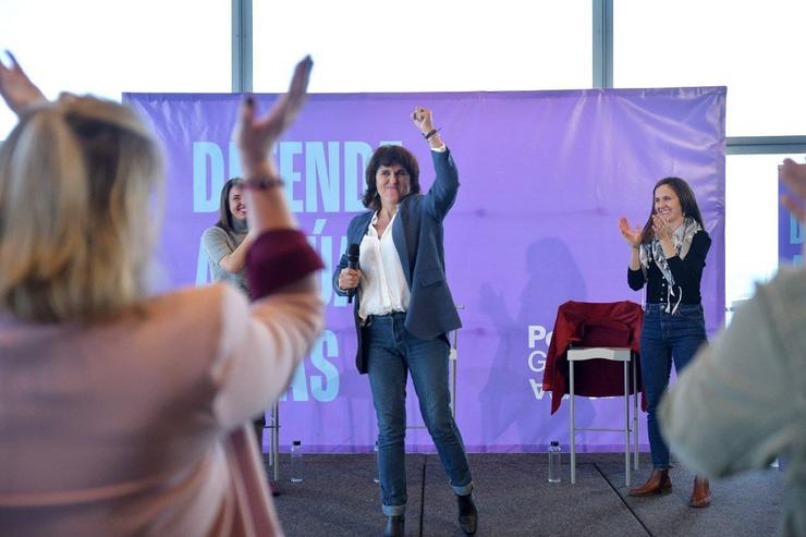 Isabel Faraldo, candidata de Podemos á Xunta con Irene Montero e Ione Belarra 
