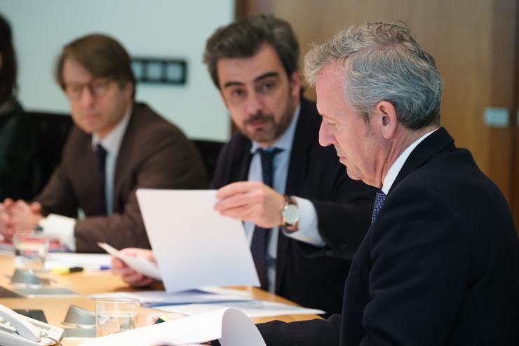 O presidente da Xunta, Alfonso Rueda, na reunión semanal do Consello 