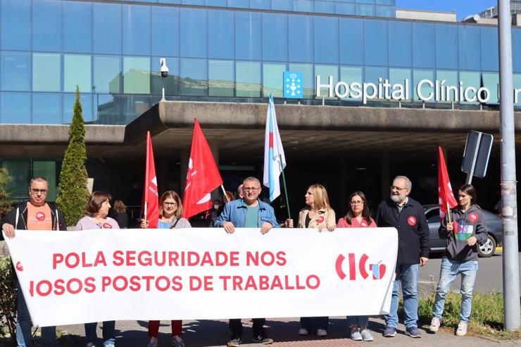 CIG-Saúde concéntrase ante o Hospital Clínico de Santiago.. CIG 