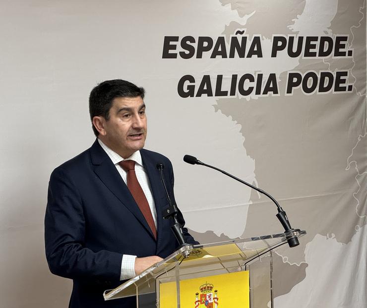 O delegado do Goberno en Galicia, Pedro Blanco, en rolda de prensa na Coruña. DELEGACIÓN DO GOBERNO / Europa Press