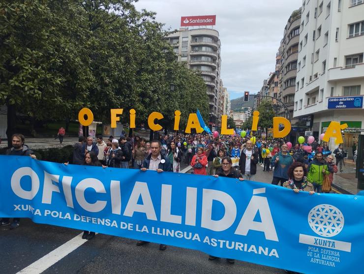 Arquivo - Manifestación en defensa da oficalidad do asturiano.. EUROPA PRESS - Arquivo 